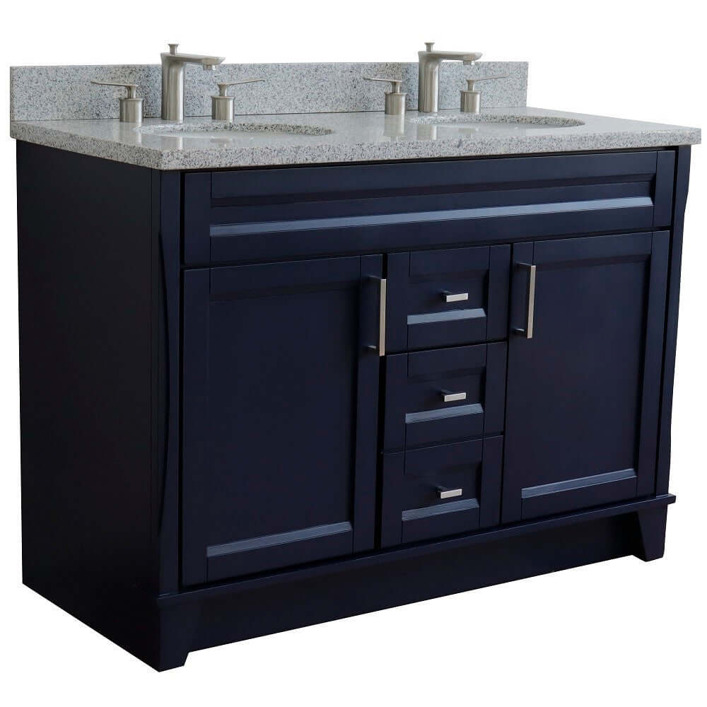 Bellaterra Shlomo - to Split 48" Double Vanity w/ Counter Top and Sink Blue Finish 400700-49D-BU-GYO