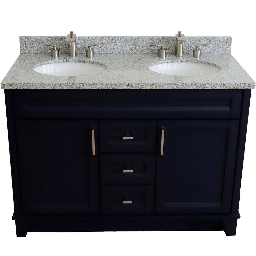 Bellaterra Shlomo - to Split 48" Double Vanity w/ Counter Top and Sink Blue Finish 400700-49D-BU-GYO