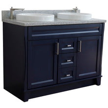 Load image into Gallery viewer, Bellaterra Shlomo - to Split 48&quot; Double Vanity w/ Counter Top and Sink Blue Finish 400700-49D-BU-GYRD