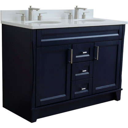 Bellaterra Shlomo - to Split 48" Double Vanity w/ Counter Top and Sink Blue Finish 400700-49D-BU-WEO