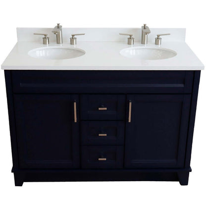 Bellaterra Shlomo - to Split 48" Double Vanity w/ Counter Top and Sink Blue Finish 400700-49D-BU-WEO