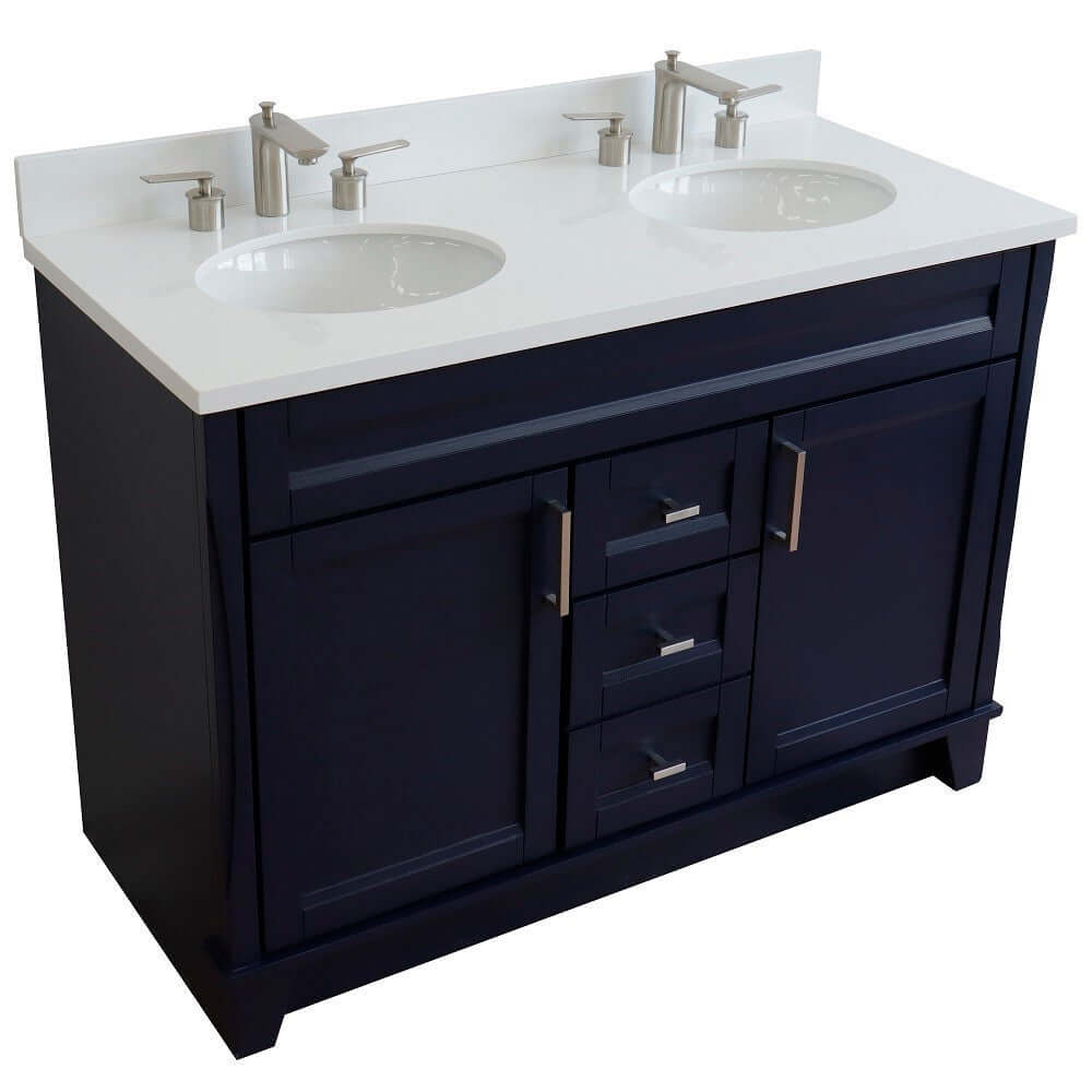 Bellaterra Shlomo - to Split 48" Double Vanity w/ Counter Top and Sink Blue Finish 400700-49D-BU-WEO