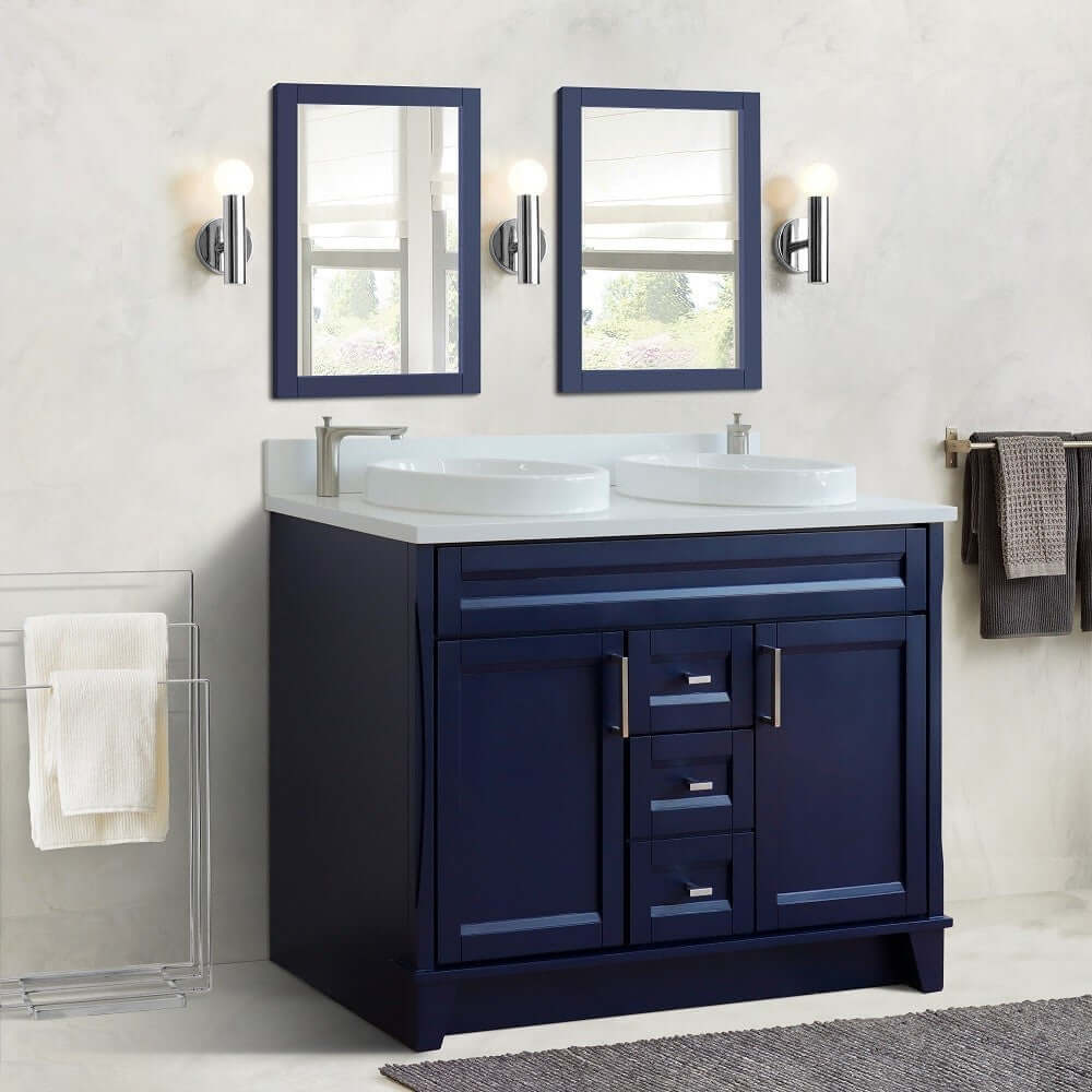 Bellaterra Terni 48" Double Vanity w/ Counter Top and Sink Blue Finish 400700-49D-BU