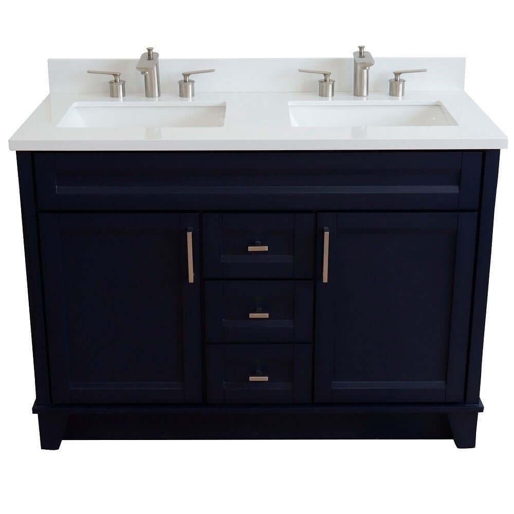 Bellaterra Shlomo - to Split 48" Double Vanity w/ Counter Top and Sink Blue Finish 400700-49D-BU-WE