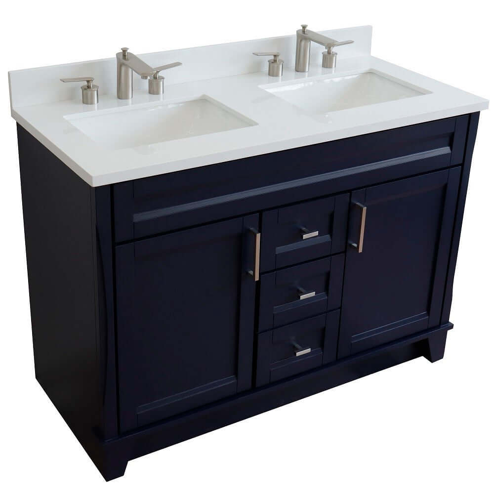 Bellaterra Shlomo - to Split 48" Double Vanity w/ Counter Top and Sink Blue Finish 400700-49D-BU-WE