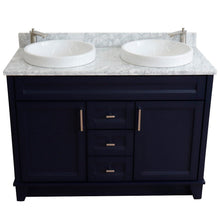 Load image into Gallery viewer, Bellaterra Shlomo - to Split 48&quot; Double Vanity w/ Counter Top and Sink Blue Finish 400700-49D-BU-WMRD