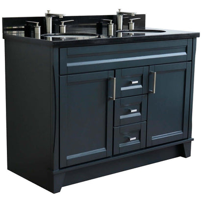 Bellaterra Shlomo - to Split 48" Double Vanity w/ Counter Top and Sink Dark Gray Finish 400700-49D-DG-BGO