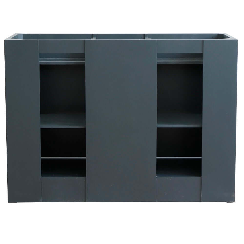 Bellaterra Shlomo - to Split 48" Double Vanity w/ Counter Top and Sink Dark Gray Finish 400700-49D-DG-BGO