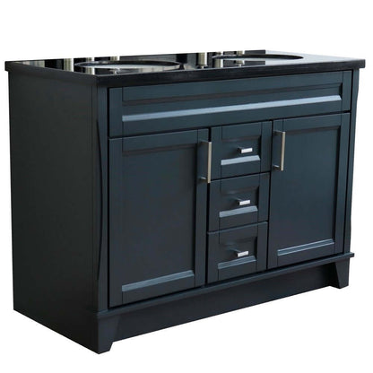 Bellaterra Shlomo - to Split 48" Double Vanity w/ Counter Top and Sink Dark Gray Finish 400700-49D-DG-BGO