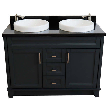 Bellaterra Shlomo - to Split 48" Double Vanity w/ Counter Top and Sink Dark Gray Finish 400700-49D-DG-BGRD