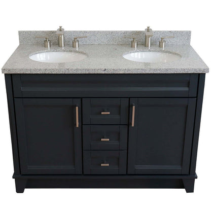 Bellaterra Shlomo - to Split 48" Double Vanity w/ Counter Top and Sink Dark Gray Finish 400700-49D-DG-GYO