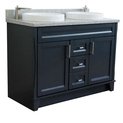 Bellaterra Shlomo - to Split 48" Double Vanity w/ Counter Top and Sink Dark Gray Finish 400700-49D-DG-GYRD