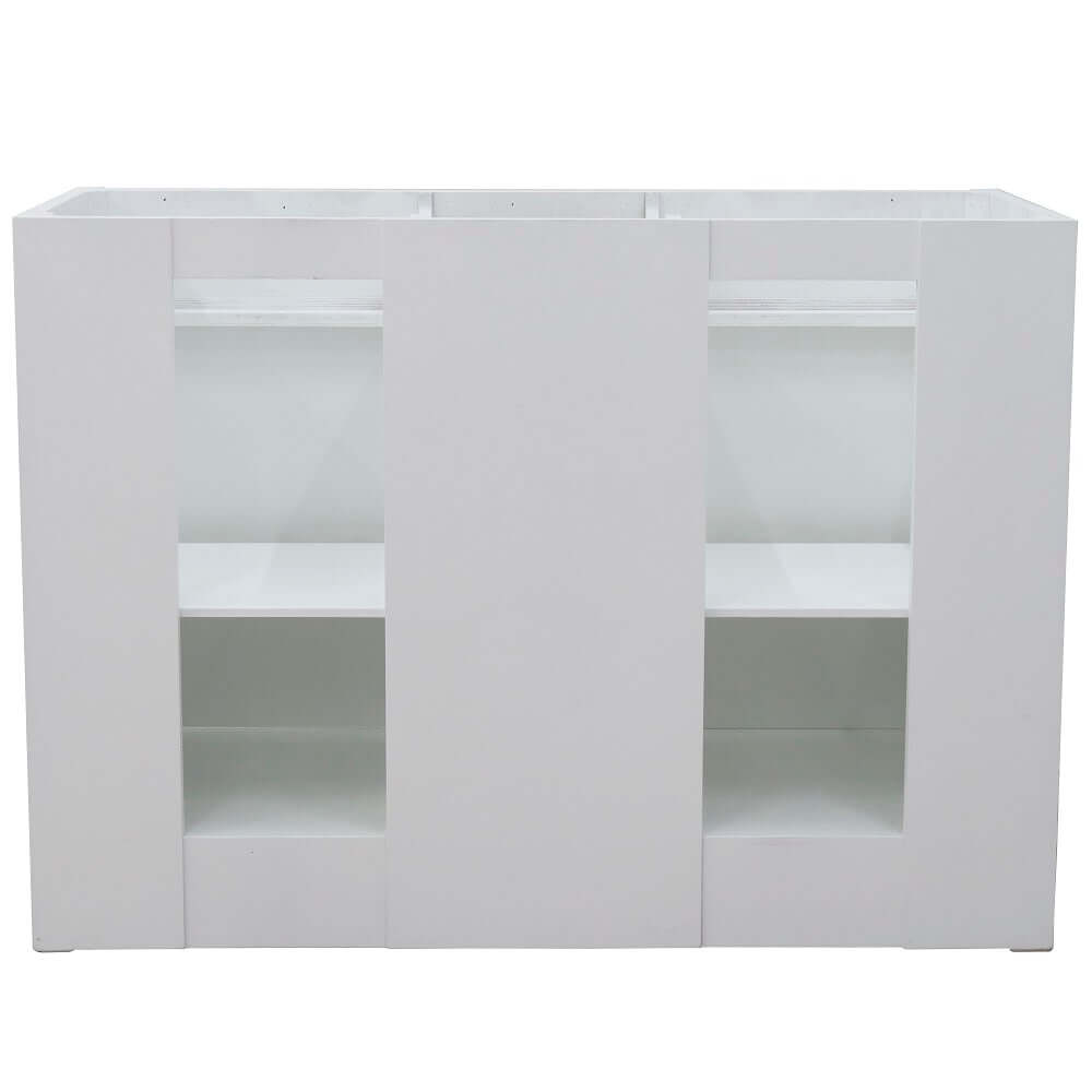 Bellaterra 48" Double Vanity w/ Counter Top and Sink White Finish 400700-49D-WH-BGO Oval