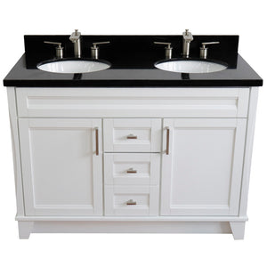 Bellaterra 48" Double Vanity w/ Counter Top and Sink White Finish 400700-49D-WH-BGO Oval