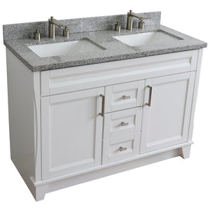 Bellaterra 48" Double Vanity w/ Counter Top and Sink White Finish 400700-49D-WH-GYR rect