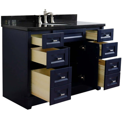 Bellaterra Shlomo - to Split 49" Single Vanity w/ Counter Top and Sink Blue Finish 400700-49S-BU-BGO