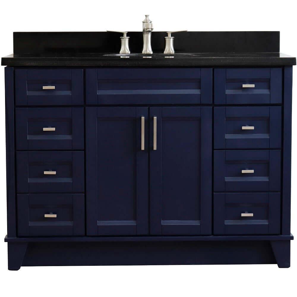 Bellaterra Shlomo - to Split 49" Single Vanity w/ Counter Top and Sink Blue Finish 400700-49S-BU-BGO