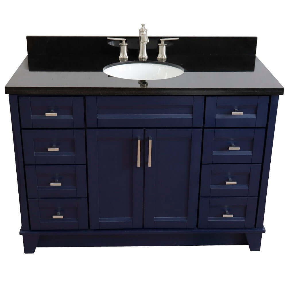 Bellaterra Shlomo - to Split 49" Single Vanity w/ Counter Top and Sink Blue Finish 400700-49S-BU-BGO