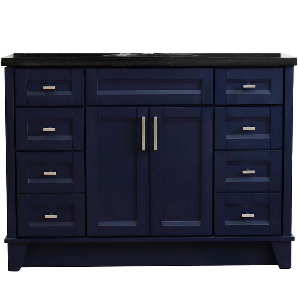 Bellaterra Shlomo - to Split 49" Single Vanity w/ Counter Top and Sink Blue Finish 400700-49S-BU-BGO