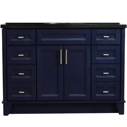 Bellaterra Shlomo - to Split 49" Single Vanity w/ Counter Top and Sink Blue Finish 400700-49S-BU-BGO