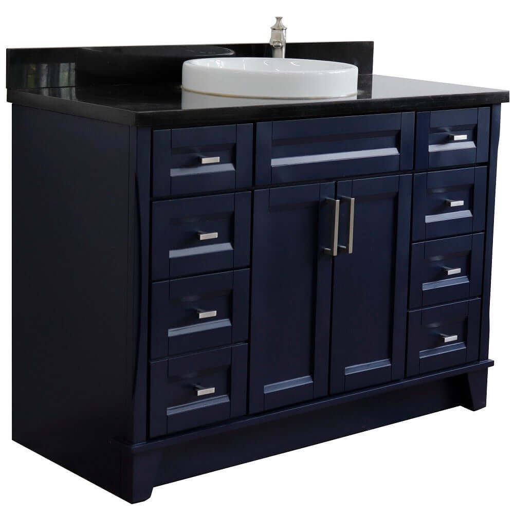 Bellaterra Shlomo - to Split 49" Single Vanity w/ Counter Top and Sink Blue Finish 400700-49S-BU-BGRD