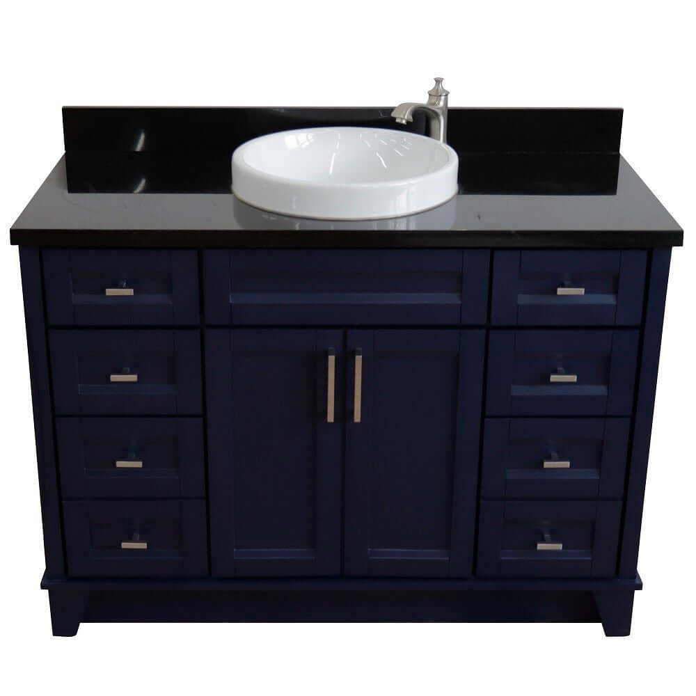 Bellaterra Shlomo - to Split 49" Single Vanity w/ Counter Top and Sink Blue Finish 400700-49S-BU-BGRD