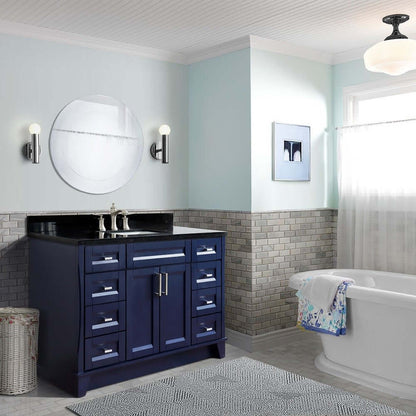 Bellaterra 49" Single Vanity w/ Counter Top and Sink Blue Finish 400700-49S-BU