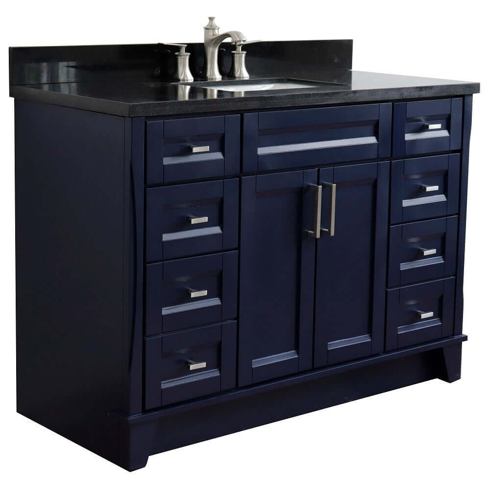 Bellaterra Shlomo - to Split 49" Single Vanity w/ Counter Top and Sink Blue Finish 400700-49S-BU-BGR