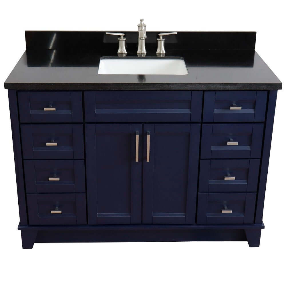 Bellaterra Shlomo - to Split 49" Single Vanity w/ Counter Top and Sink Blue Finish 400700-49S-BU-BGR