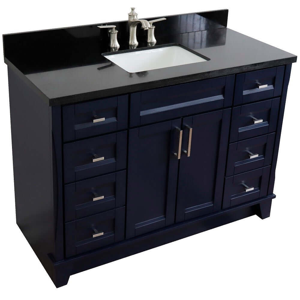 Bellaterra Shlomo - to Split 49" Single Vanity w/ Counter Top and Sink Blue Finish 400700-49S-BU-BGR