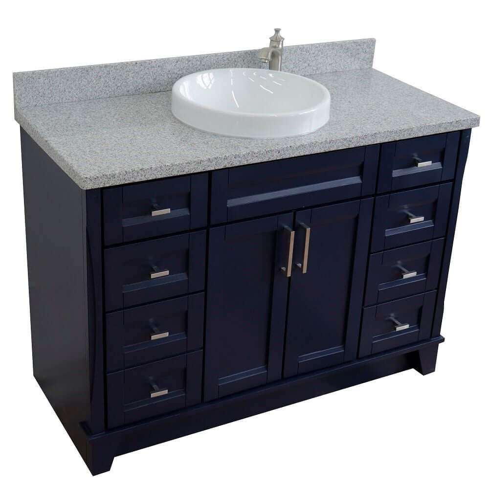 Bellaterra Shlomo - to Split 49" Single Vanity w/ Counter Top and Sink Blue Finish 400700-49S-BU-GYRD