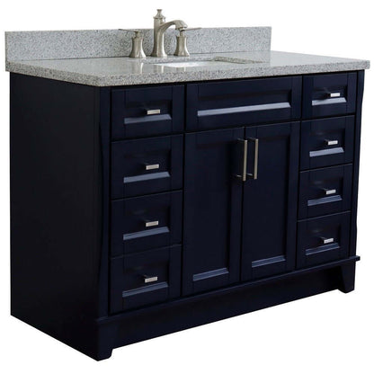 Bellaterra Shlomo - to Split 49" Single Vanity w/ Counter Top and Sink Blue Finish 400700-49S-BU-GYR