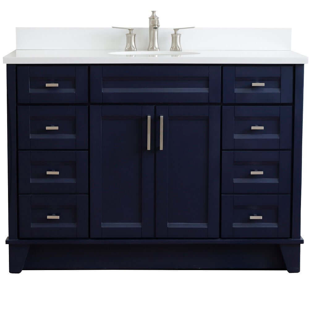 Bellaterra Shlomo - to Split 49" Single Vanity w/ Counter Top and Sink Blue Finish 400700-49S-BU-WEO