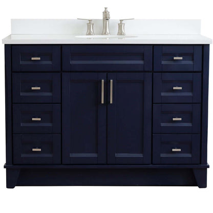 Bellaterra Shlomo - to Split 49" Single Vanity w/ Counter Top and Sink Blue Finish 400700-49S-BU-WEO