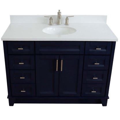 Bellaterra Shlomo - to Split 49" Single Vanity w/ Counter Top and Sink Blue Finish 400700-49S-BU-WEO