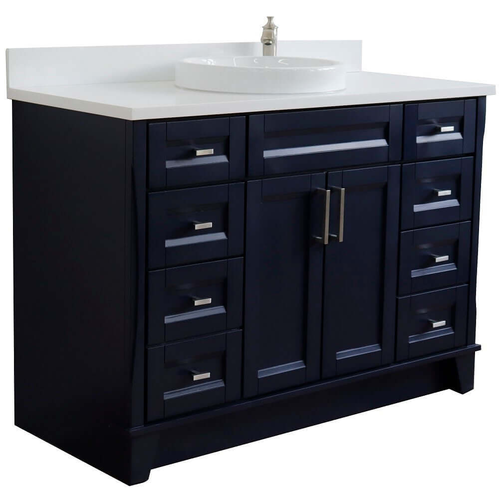 Bellaterra Shlomo - to Split 49" Single Vanity w/ Counter Top and Sink Blue Finish 400700-49S-BU-WERD