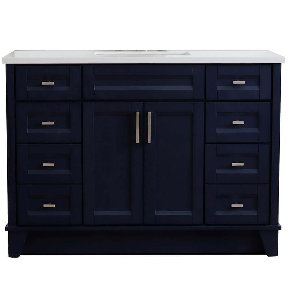 Bellaterra Shlomo - to Split 49" Single Vanity w/ Counter Top and Sink Blue Finish 400700-49S-BU-WER