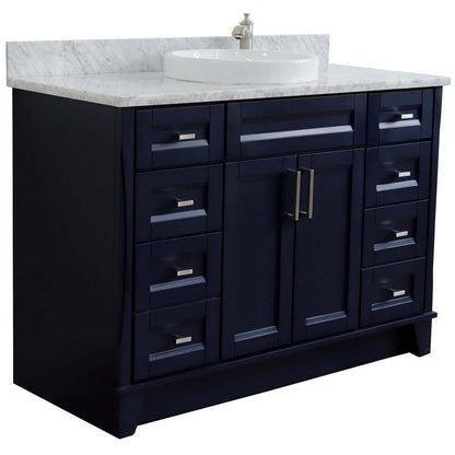 Bellaterra Shlomo - to Split 49" Single Vanity w/ Counter Top and Sink Blue Finish 400700-49S-BU-WMRD