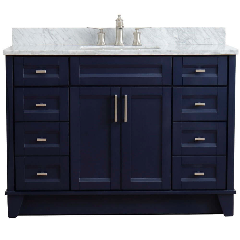 Bellaterra Shlomo - to Split 49" Single Vanity w/ Counter Top and Sink Blue Finish 400700-49S-BU-WMR