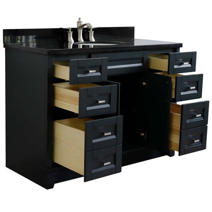 Bellaterra Shlomo - to Split 49" Single Vanity w/ Counter Top and Sink Dark Gray Finish 400700-49S-DG-BGO