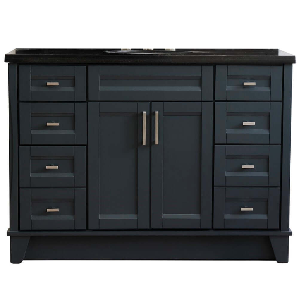 Bellaterra Shlomo - to Split 49" Single Vanity w/ Counter Top and Sink Dark Gray Finish 400700-49S-DG-BGO