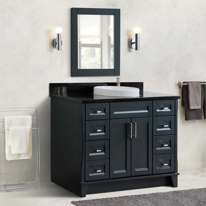 Bellaterra Shlomo - to Split 49" Single Vanity w/ Counter Top and Sink Dark Gray Finish 400700-49S-DG-BGRD