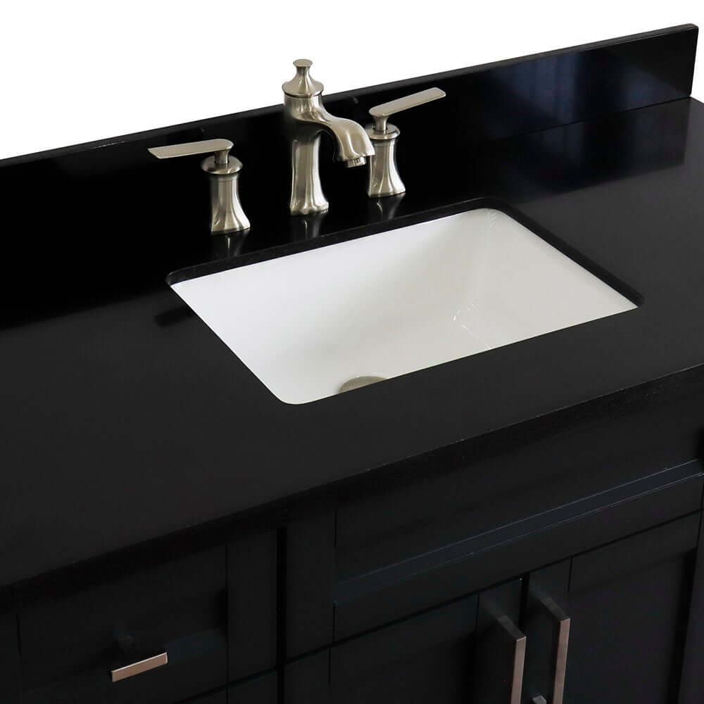 Bellaterra Shlomo - to Split 49" Single Vanity w/ Counter Top and Sink Dark Gray Finish 400700-49S-DG-BGR