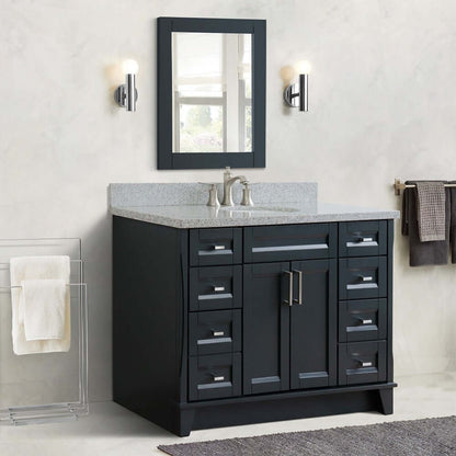 Bellaterra Shlomo - to Split 49" Single Vanity w/ Counter Top and Sink Dark Gray Finish 400700-49S-DG-GYO