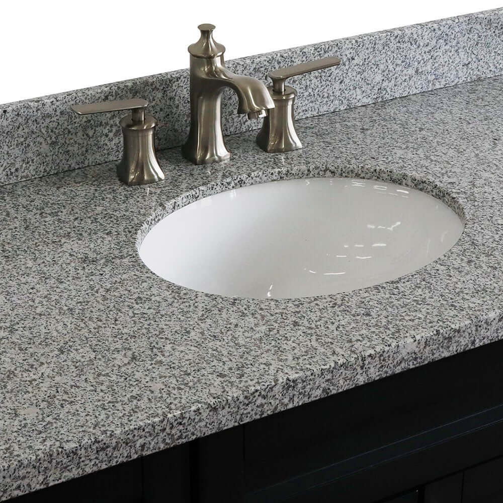 Bellaterra Shlomo - to Split 49" Single Vanity w/ Counter Top and Sink Dark Gray Finish 400700-49S-DG-GYO