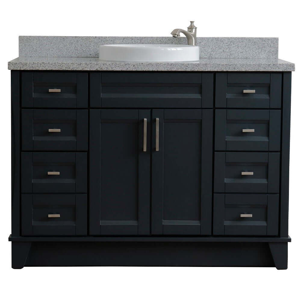 Bellaterra Shlomo - to Split 49" Single Vanity w/ Counter Top and Sink Dark Gray Finish 400700-49S-DG-GYRD