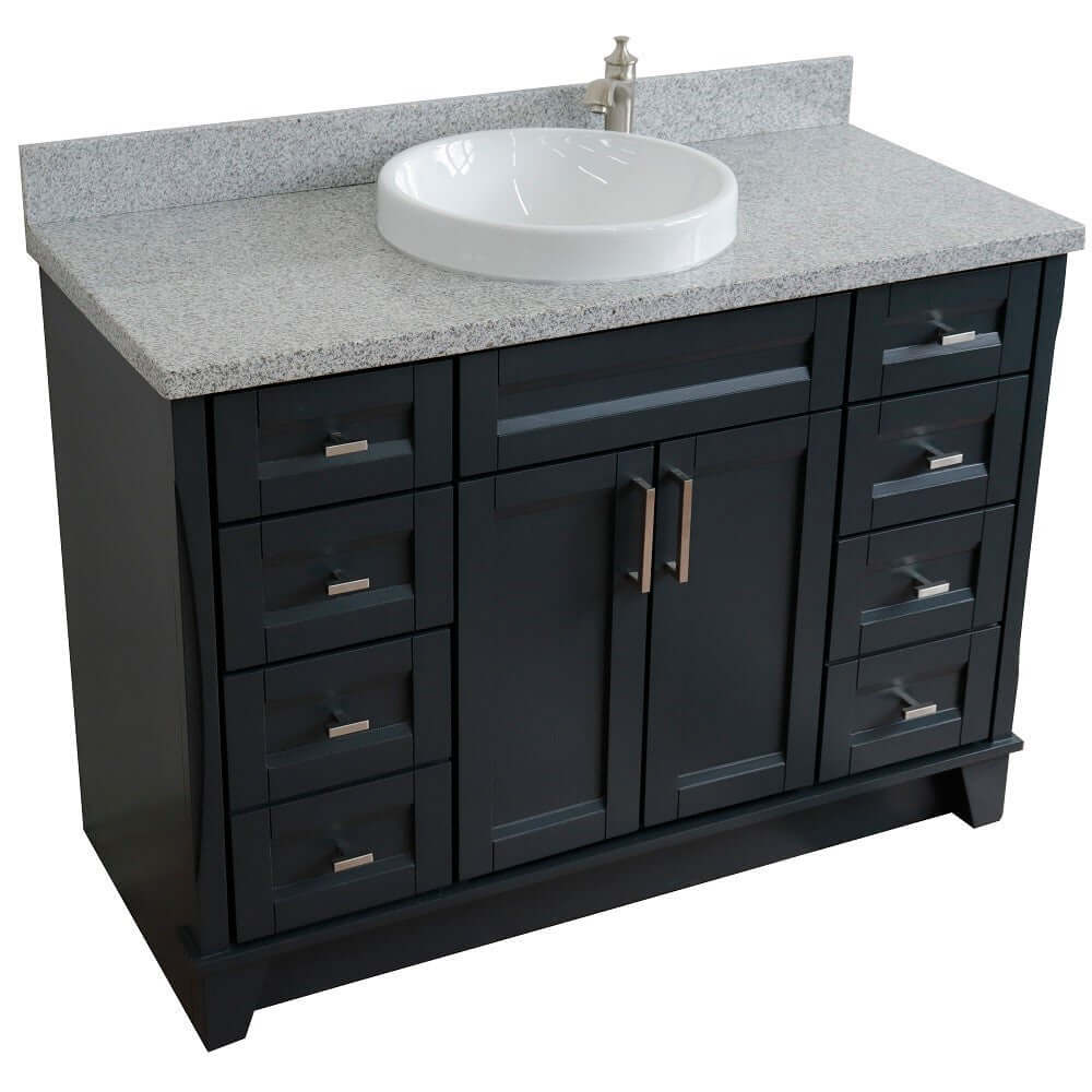 Bellaterra Shlomo - to Split 49" Single Vanity w/ Counter Top and Sink Dark Gray Finish 400700-49S-DG-GYRD