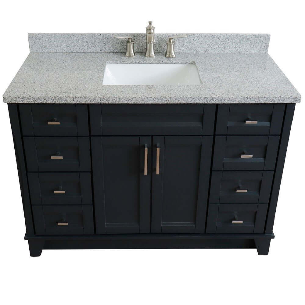 Bellaterra Shlomo - to Split 49" Single Vanity w/ Counter Top and Sink Dark Gray Finish 400700-49S-DG-GYR