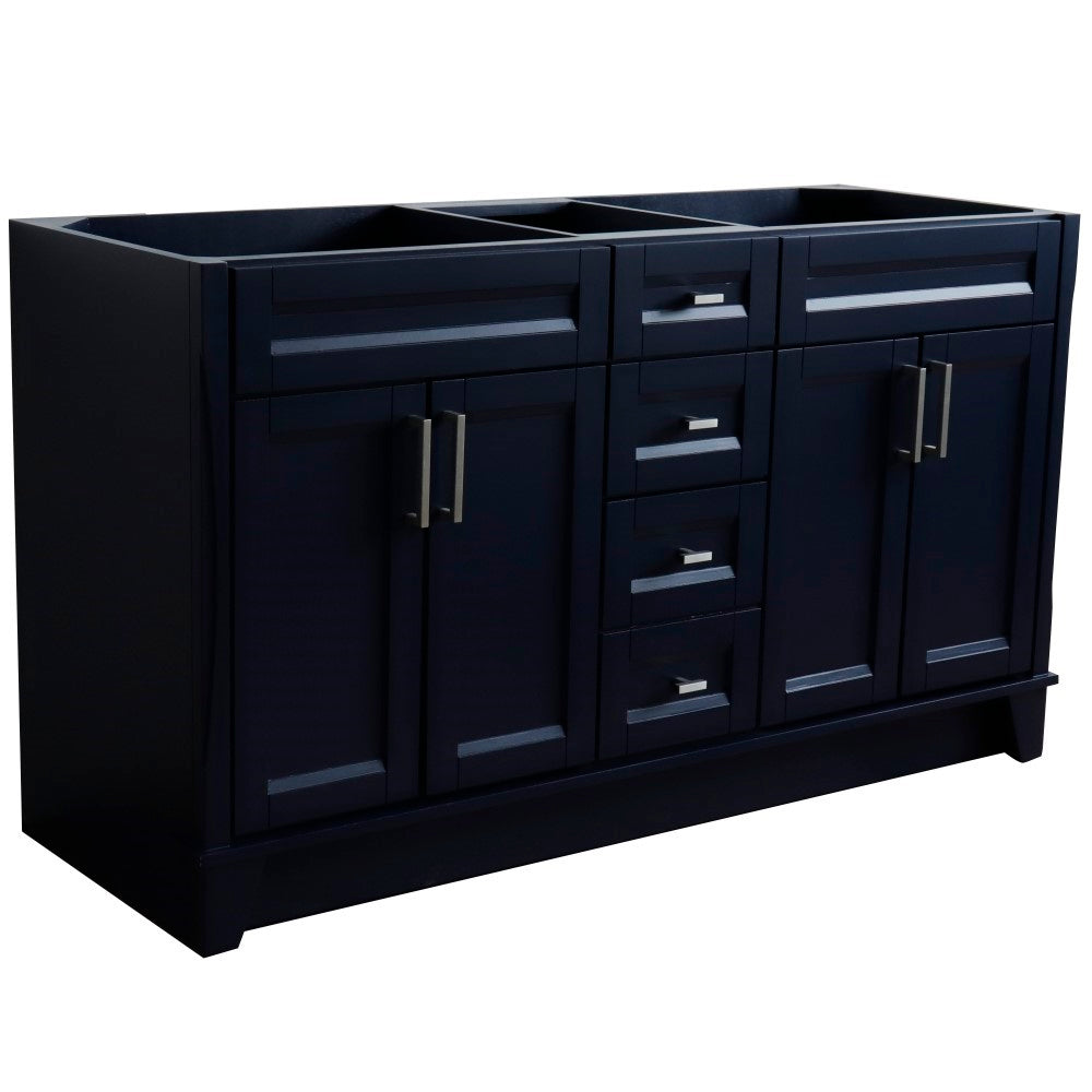 Bellaterra 60" Double Vanity - Cabinet Only 400700-60D, Blue, Front