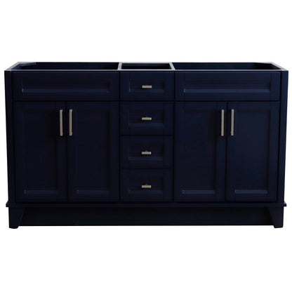 Bellaterra 60" Double Vanity - Cabinet Only 400700-60D, Blue, Front